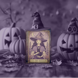 ‘Tis the Season Purple Halloween Witch Holiday Postcard
