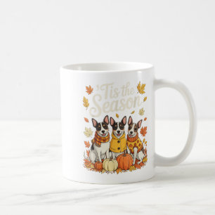 Tis The Season Rat Terrier Fall Autumn Pumpkin Dog Coffee Mug