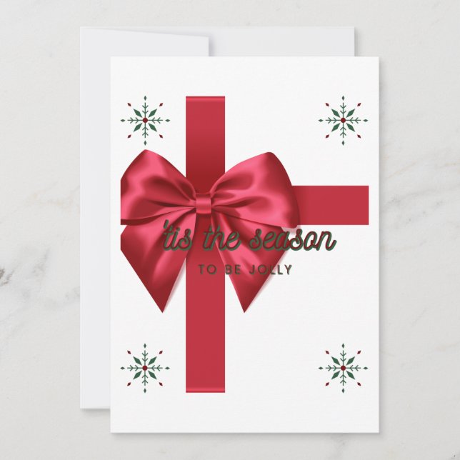 Tis The Season Red Invitation (Front)