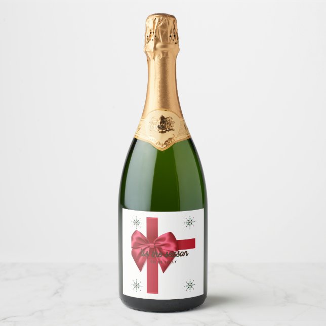 Tis The Season Red Sparkling Wine Label (Front)