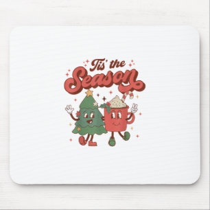 Tis The Season Retro Christmas 70s 80s Vintage Gro Mouse Pad