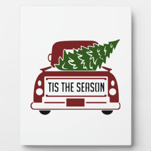 Tis the season retro christmas truck plaque