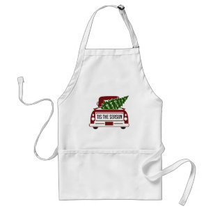 Tis the season  retro christmas truck standard apron