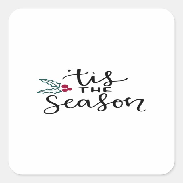 Tis The Season Retro Classic Design Square Sticker (Front)