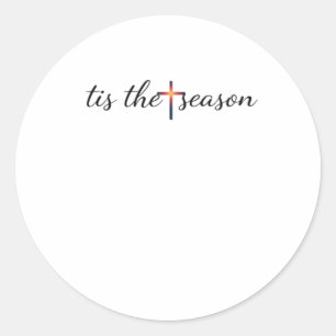 Tis The Season Retro Classic Round Sticker