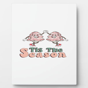 Tis The Season Retro Groovy Christmas Vintage Chri Plaque