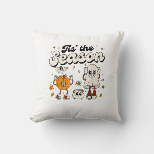 Tis The Season Retro Halloween Party Funny Boo Pum Cushion