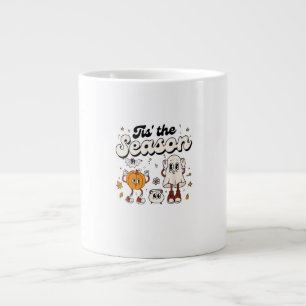 Tis The Season Retro Halloween Party Funny Boo Pum Large Coffee Mug