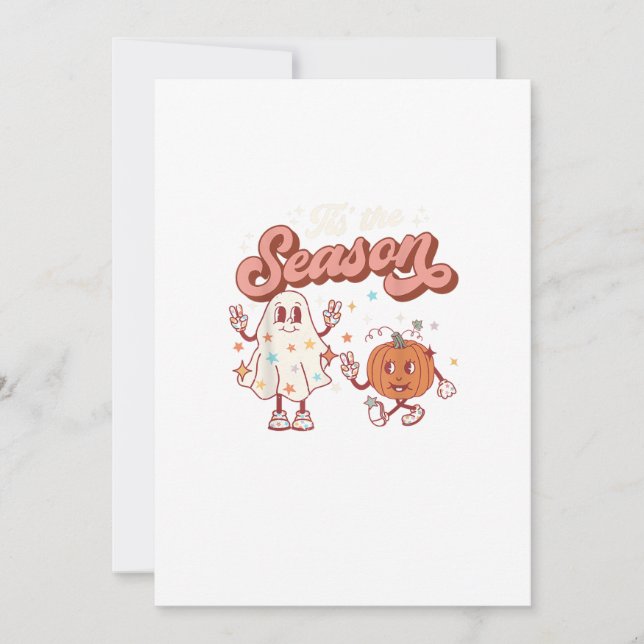 Tis The Season Retro Halloween Party Funny Graphic Holiday Card (Front)