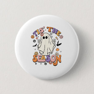 Tis The Season Retro Halloween Party Funny Minimal 6 Cm Round Badge