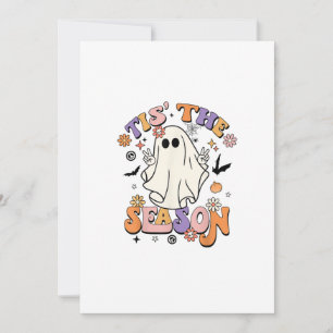 Tis The Season Retro Halloween Party Funny Minimal Holiday Card
