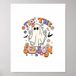 Tis The Season Retro Halloween Party Funny Minimal Poster