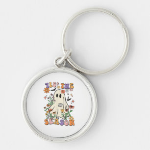 Tis The Season Retro Halloween Party Funny Trendy Key Ring