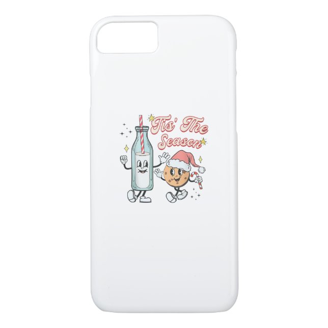 Tis The Season Retro Milk And Cookie Christmas Case-Mate iPhone Case (Back)
