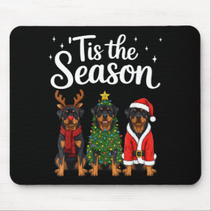 Tis The Season Rottweiler Christmas Santa Rottie D Mouse Pad