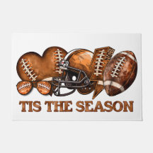 Tis the Season Rustic Football Door Mat.