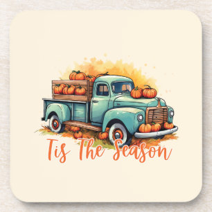 'Tis The Season – Rustic Truck with Pumpkins Coaster
