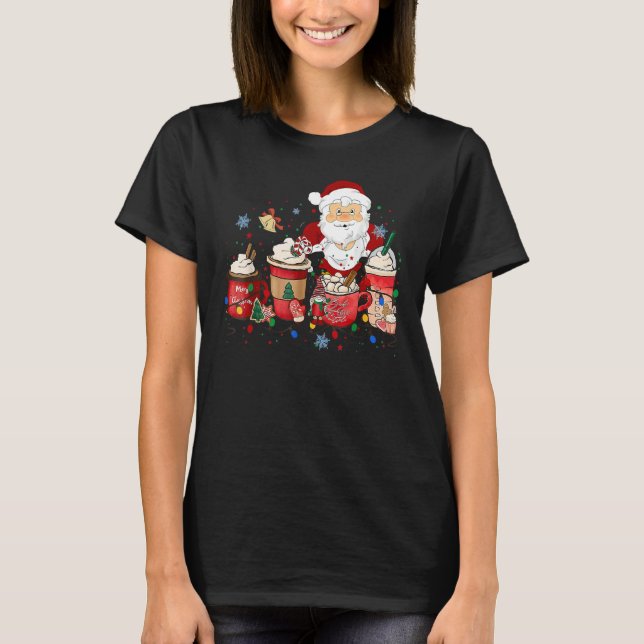 Tis The Season Santa Christmas Coffee T-Shirt (Front)