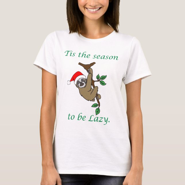 Tis the season Sloth Box Crop Tee (Front)