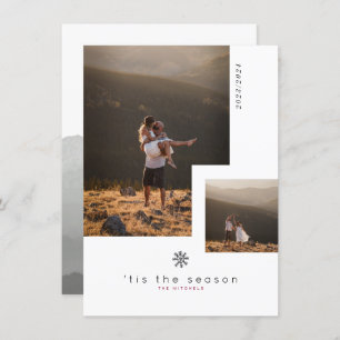 Tis the Season Snowflake Multi Photo Holiday Invitation