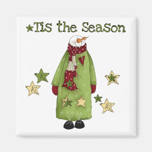 Tis the Season Snowman T-shirts and Gifts Magnet