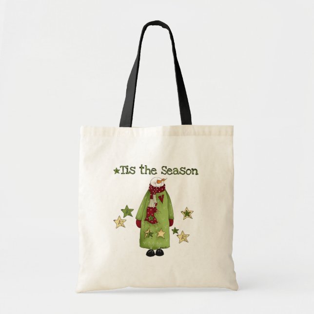 Tis the Season Snowman T-shirts and Gifts Tote Bag (Front)
