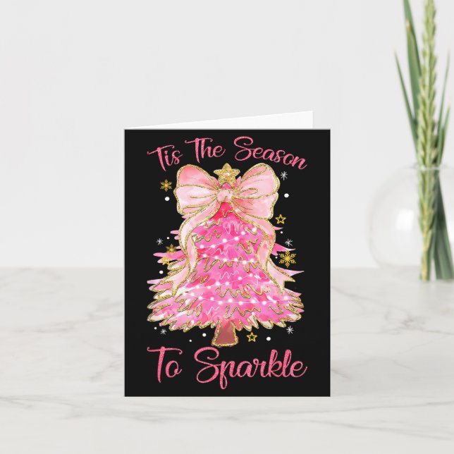Tis The Season Sparkle Christmas Tree Xmas Women G Card (Front)