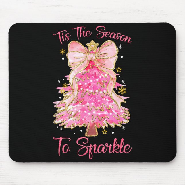 Tis The Season Sparkle Christmas Tree Xmas Women G Mouse Pad (Front)