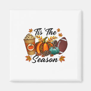 Tis The Season Spicy Latte Pumpkin Fall Leave Foot Magnet