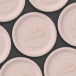 Tis the Season Taupe Winter Bridal Shower  Paper Plate<br><div class="desc">'Tis the season to celebrate is a chic winter bridal shower paper plate, featuring a header that reads "'Tis the season to celebrate" in an stylish script typography in golden colour over a pale pink background. If you need a piece that is not in the collection, please let me know...</div>