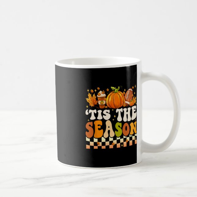 Tis The Season Thanksgiving Fall Football Pumpkin  Coffee Mug (Right)