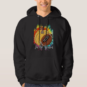 Tis The Season Thanksgiving Football Pumpkin  Tie  Hoodie