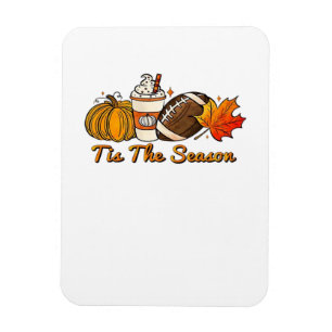 Tis The Season Thanksgiving Leaf Spice Football Fa Magnet