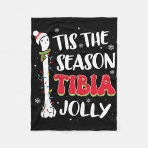Tis The Season Tibia Jolly Bone Orthopedic Christm Fleece Blanket