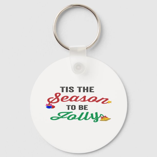 Tis The Season To Be Careful Classic Stickers Key Ring (Front)