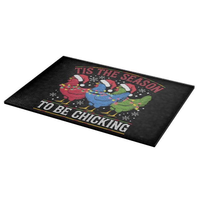 Tis The Season To Be Chicking Xmas Chicken Western Cutting Board (Corner)