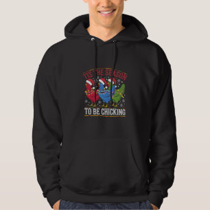 Tis The Season To Be Chicking Xmas Chicken Western Hoodie