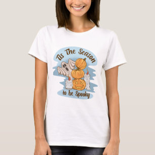 Tis the Season to be Creepy Ghost Groovy Halloween T-Shirt