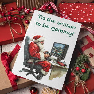 Tis the Season to be Gaming Santa  Holiday Card