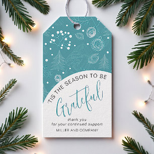 'Tis The Season To Be Grateful Corporate Christmas Gift Tags