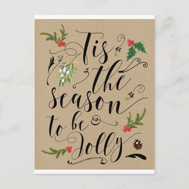 tis the season to be jolly christmas holiday card (Front)