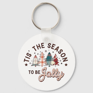 Tis the Season to Be Jolly Christmas Santa Xmas Key Ring