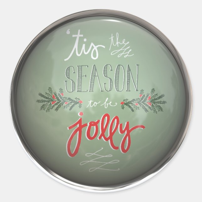 Tis The Season To Be Jolly Classic Round Sticker (Front)