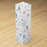 'Tis the season to be jolly! Colourful Christmas Wine Box<br><div class="desc">The design features digitally created artwork of abstract Christmas trees,  poinsettias,  and candy pieces in beautiful soft colours. Wrap your holiday gifts with this vintage-inspired design and spread the Christmas cheer! 
For special requests or questions,  contact the artist at wafadahdalcreates@gmail.com.  
© Wafa Y. Dahdal - All Rights Reserved.</div>