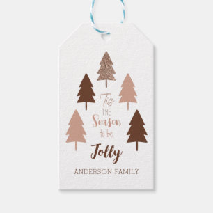 'Tis the Season to Be Jolly Glitter Christmas Tree Gift Tags