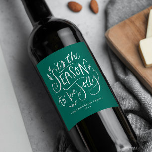 'Tis The Season to be Jolly Green Holiday Wine Label