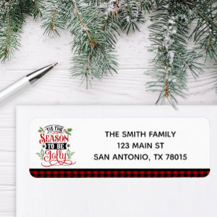 Tis the Season to be Jolly Holiday Return Address Label