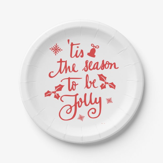 tis the season to be jolly paper plate (Front)