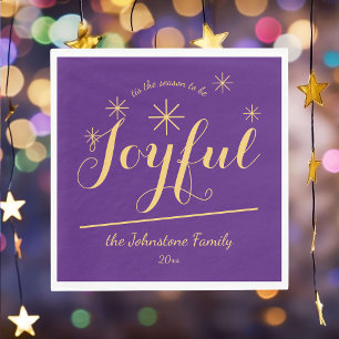 "tis the season to be Joyful" Chic Party Paper Napkin