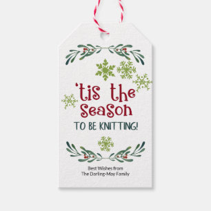 Tis the Season to be Knitting Christmas Holiday Gift Tags